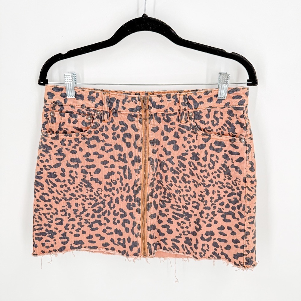 We The Free Black and Brown Mini Skirt Casual Night Out